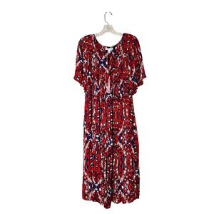 Go Softly Boho Patio Dress Plus Size 1X Kimono Sleeves MuuMuu Caftan House Dress